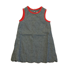 Classic Prep Girls Charcoal Gray w/ Red Velvet Jumper size: 2-5T